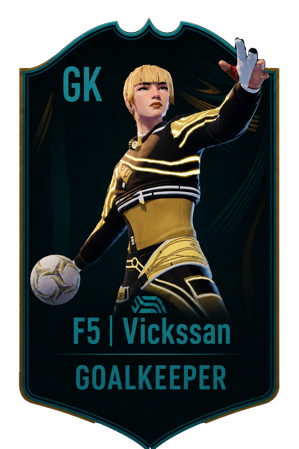 F5 Blue player card for Vickssan, goalkeeper